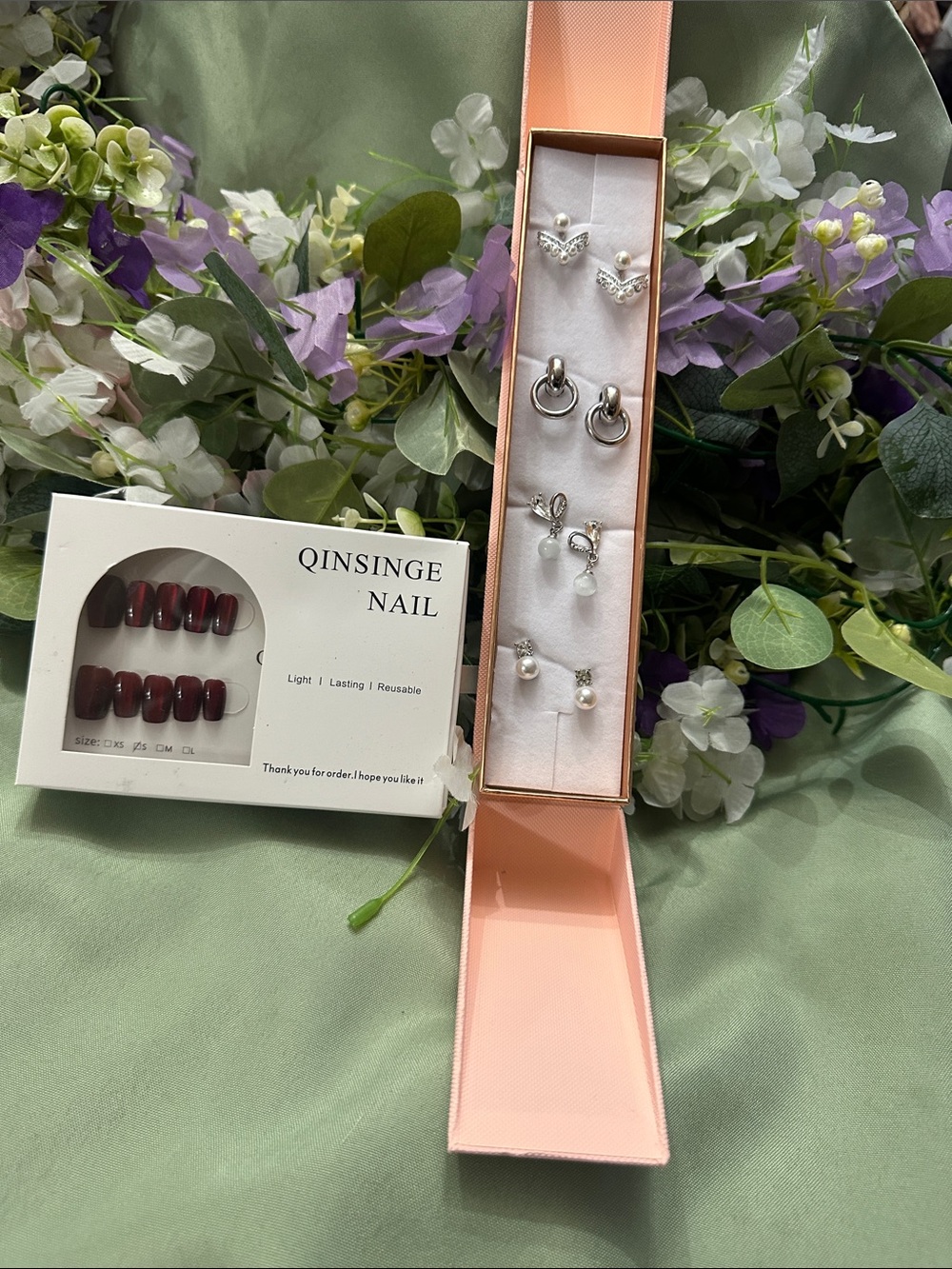 Super bundle earrings and nails